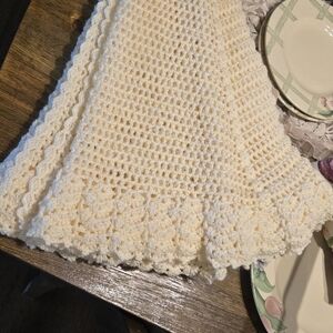 Handmade Crochet Cream Table Cover
